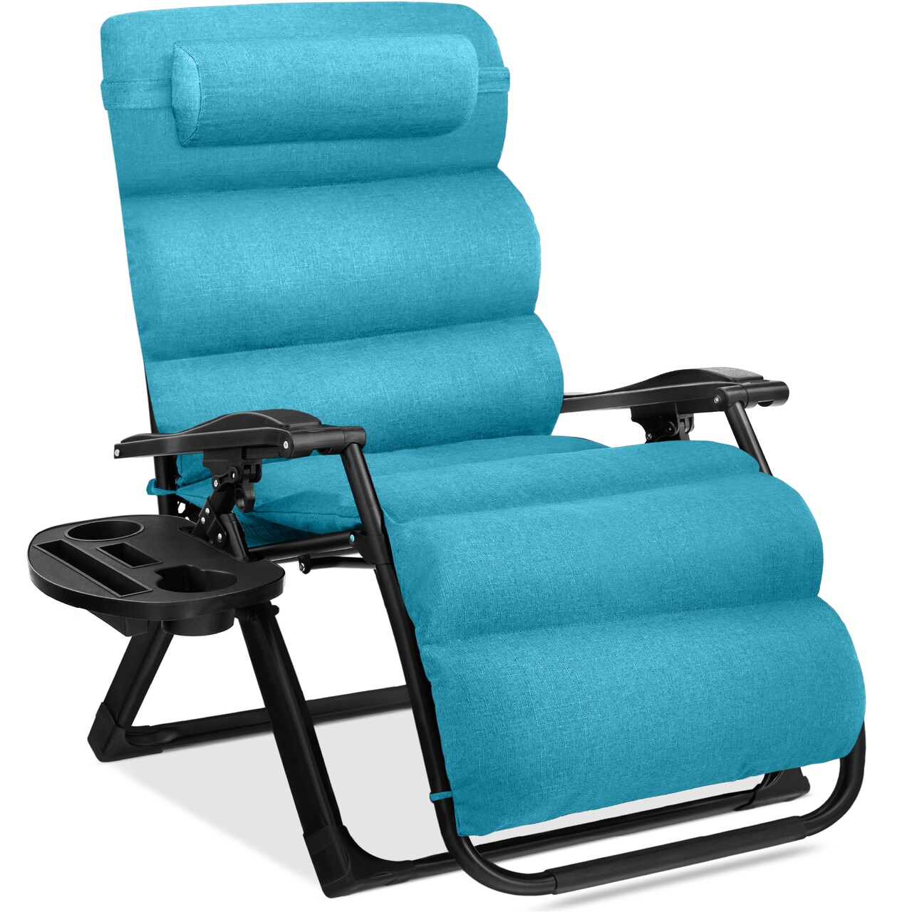 Best Choice Products Oversized Zero Gravity Chair, Folding Recliner w/ Removable Cushion, Side Tray
